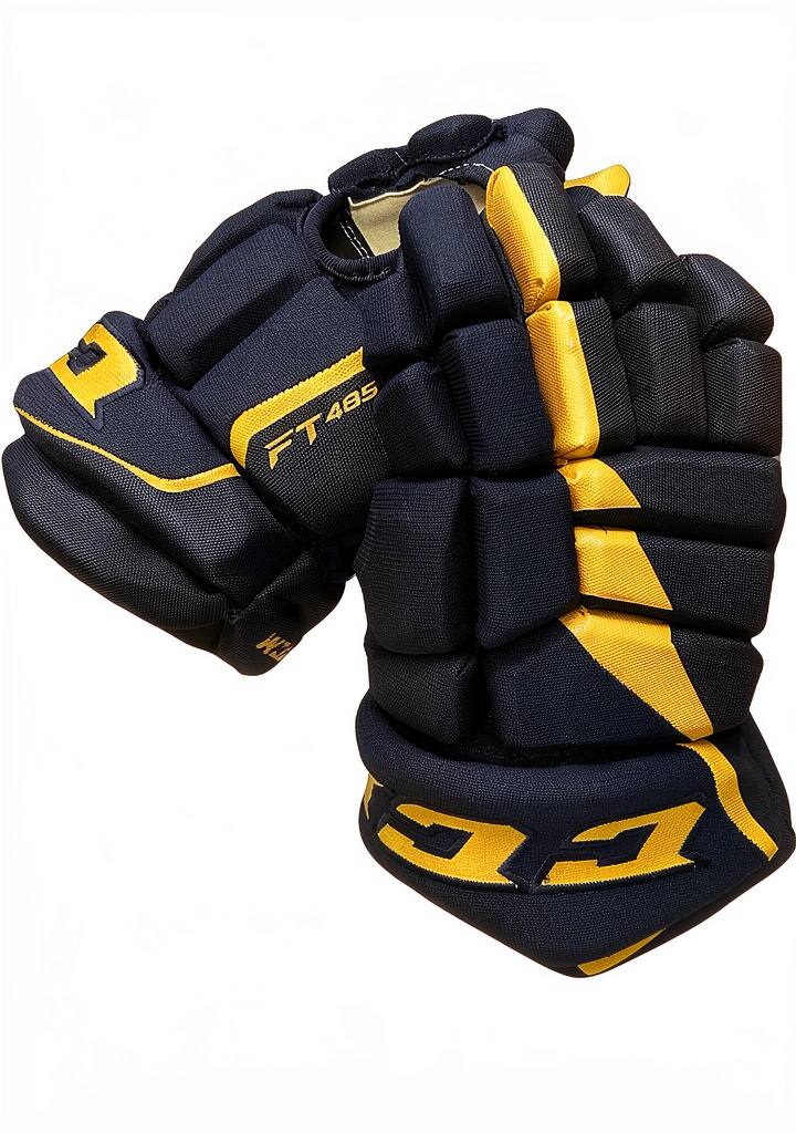 Adult hockey player wearing Generic FT485 gloves on the ice