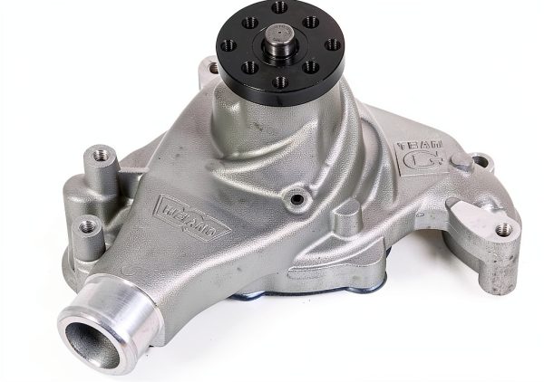 Weiand SBC Long Team G Water Pump Satin Aluminum 3/4" Shaft-0