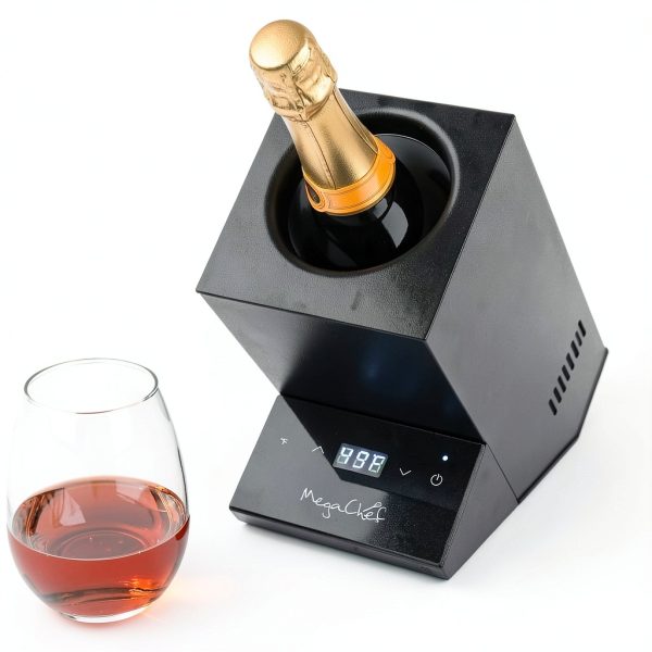 MegaChef Wine Chiller Electric, Single Bottle, Black, 25oz-1