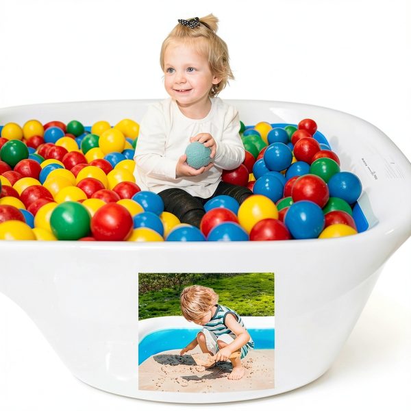 Inflatable Swimming Pool, 71” x 51” x 28” Full-Sized Blow Up Pool, Kids Family Pool for Summer Water Party, BPA-Free Above Ground Blow Up Kiddie Pool Ball/Sand Pit, Outdoor, Garden, Backyard-6