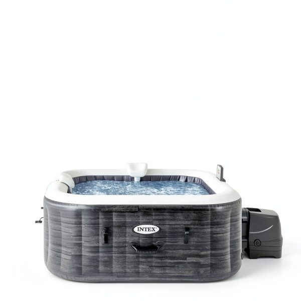 INTEX 28449EH PureSpa Greystone Deluxe Spa Set: Includes Energy Efficient Spa Cover - 140 Bubble Jets - Square Design - 4 Person Capacity - 69" x 28"-6