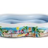 Intex 8.5ft x 5.25ft x 18in Swim Center Paradise Seaside Inflatable Kiddie Pool with Drain Plug for Quick and Easy Clean Up-1