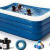 Inflatable Swimming Pool, 71” x 51” x 28” Full-Sized Blow Up Pool, Kids Family Pool for Summer Water Party, BPA-Free Above Ground Blow Up Kiddie Pool Ball/Sand Pit, Outdoor, Garden, Backyard-0
