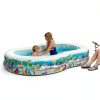 Intex 8.5ft x 5.25ft x 18in Swim Center Paradise Seaside Inflatable Kiddie Pool with Drain Plug for Quick and Easy Clean Up-6