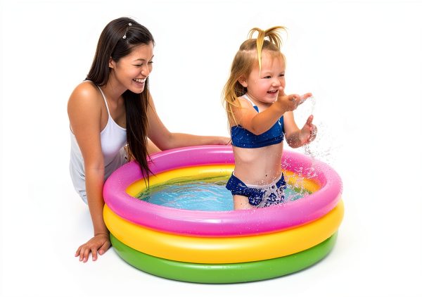 Intex: Inflatable Baby Pool - Sunset Glow - 34"x10", 3 Color Rings, Outdoor & Backyard, Water Splash Kiddie Pool, Soft & Durable, Toddlers-Kids Age 1+-1