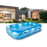 2025 Upgrade Inflatable Pools with Lights, Inflatable Swimming Pools for Adults, Blow Up Pool Solar, Large Pool, Durable Thickened Inflatable Pool for Backyard-Blue-0