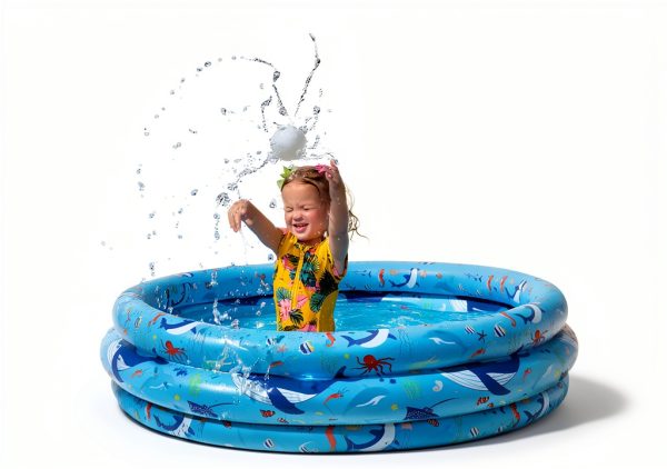Inflatable Kiddie Pool for Toddlers, 48"X12" Round Plastic Blow Up Kids Swimming Pool, Outdoor Water Play, Ball Pit Toys for Kids Age 2 3 4 5, Summer Essential Baby Splash Pools with Cushioned Floor-4