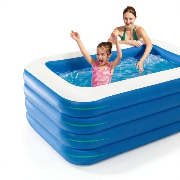 Inflatable Swimming Pool, 70x55x29 inch Inflatable Pool, Family Pool, Summer Water Party, Kids, Outdoor, Garden, Backyard (A 70x55x29in)-4