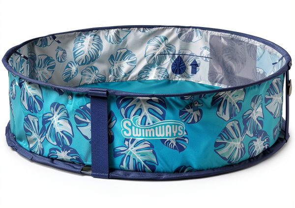 Swimways Elite Pop-Up Above Ground Pool, Baby Pool with Canopy & Carrying Case, Foldable Kiddie Pool for Ages 9-24 Months, Measures 32", Blue-3
