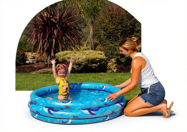 Inflatable Kiddie Pool for Toddlers, 48"X12" Round Plastic Blow Up Kids Swimming Pool, Outdoor Water Play, Ball Pit Toys for Kids Age 2 3 4 5, Summer Essential Baby Splash Pools with Cushioned Floor-3