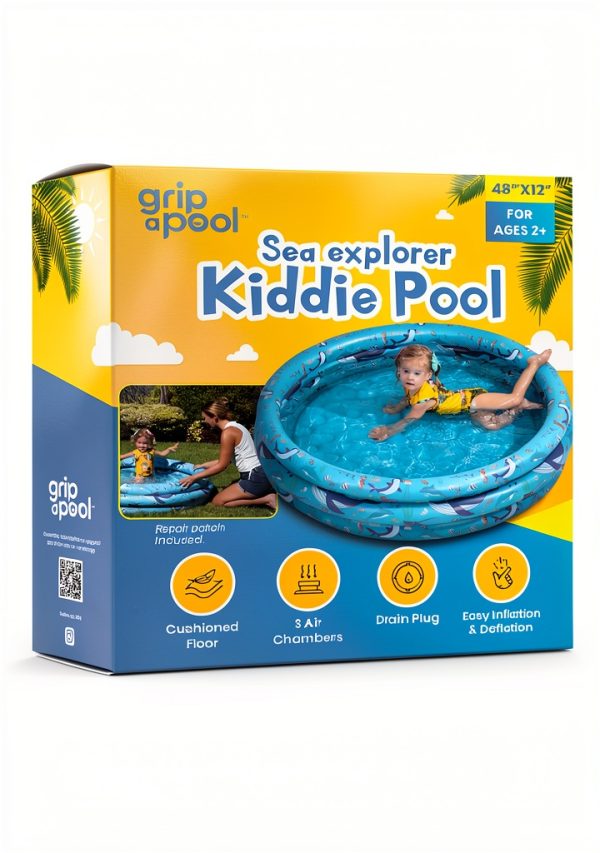 Inflatable Kiddie Pool for Toddlers, 48"X12" Round Plastic Blow Up Kids Swimming Pool, Outdoor Water Play, Ball Pit Toys for Kids Age 2 3 4 5, Summer Essential Baby Splash Pools with Cushioned Floor-7