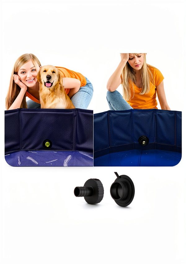 VISTOP Extra Large Foldable Dog Pool XXL, Hard Plastic Shell Portable-4