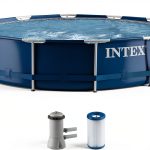 Intex 12ft Metal Frame Above Ground Pool with 530 GPH Pump-0