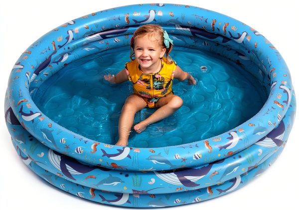 Inflatable Kiddie Pool for Toddlers, 48"X12" Round Plastic Blow Up Kids Swimming Pool, Outdoor Water Play, Ball Pit Toys for Kids Age 2 3 4 5, Summer Essential Baby Splash Pools with Cushioned Floor-6