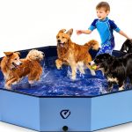 VISTOP Extra Large Foldable Dog Pool XXL, Hard Plastic Shell Portable-0