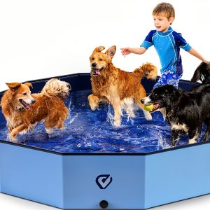 VISTOP Extra Large Foldable Dog Pool XXL, Hard Plastic Shell Portable-0