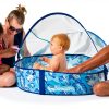 Swimways Elite Pop-Up Above Ground Pool, Baby Pool with Canopy & Carrying Case, Foldable Kiddie Pool for Ages 9-24 Months, Measures 32", Blue-2