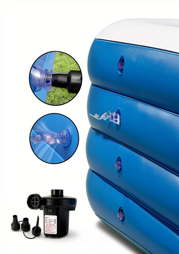 Inflatable Swimming Pool, 70x55x29 inch Inflatable Pool, Family Pool, Summer Water Party, Kids, Outdoor, Garden, Backyard (A 70x55x29in)-2