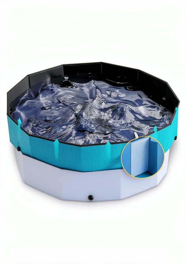 VISTOP Extra Large Foldable Dog Pool XXL, Hard Plastic Shell Portable-2