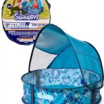 Swimways Elite Pop-Up Above Ground Pool, Baby Pool with Canopy & Carrying Case, Foldable Kiddie Pool for Ages 9-24 Months, Measures 32", Blue-0